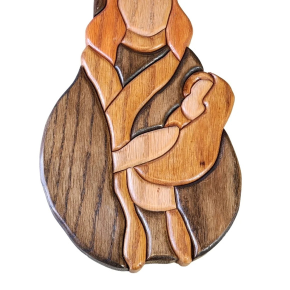 Folk Art Mother & Child Hand Stained Scrollsaw Mary Jesus - Picture 3 of 15